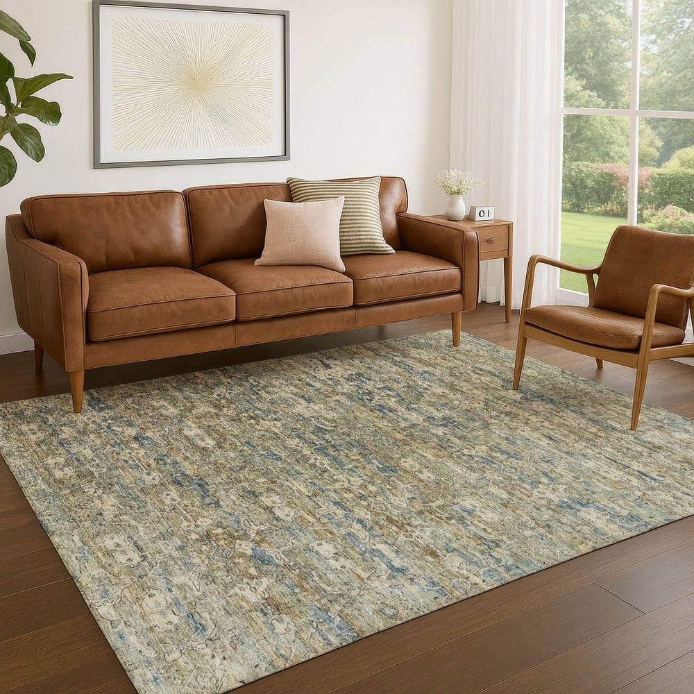 Chantille Machine Washable Indoor/Outdoor Abstract ACN2324 Aloe 5 ft. x 7 ft. 6 in. Area Rug price history on PriceWatchPro