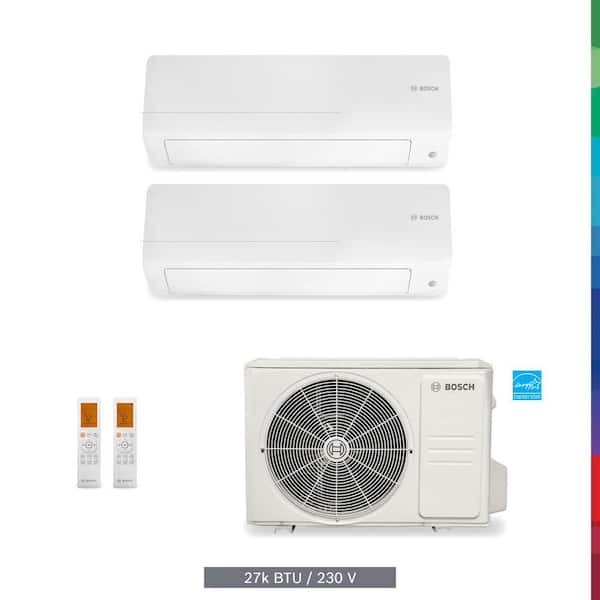 Bosch Gen 3-Climate 5000 PRO-pack 2-Zone 27,000 BTU 2.25 Ton Ductless Mini Split Air Conditioner with Heat Pump 230-Volt
