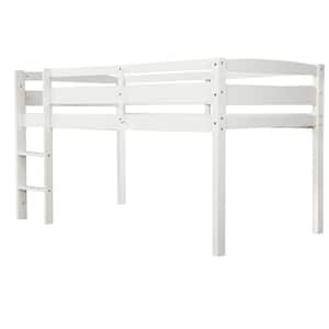 White Twin Loft Bed with Ladder
