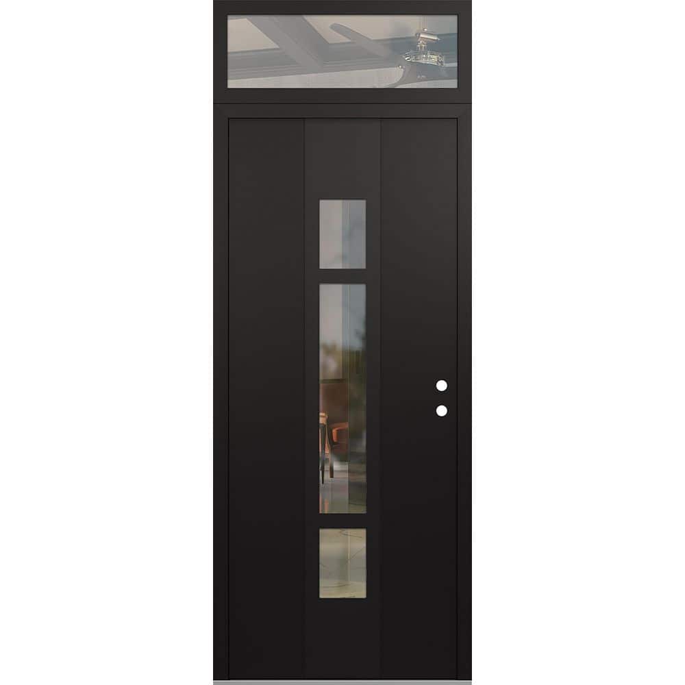 A9 36 in. x 96 in. Black P Left-Hand/Inswing Clear Glass Black/Black Transom Steel Prehung Front Door price history on PriceWatchPro