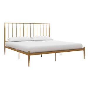Gracie Modern Gold Metal King Bed