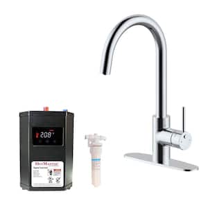 HotMaster 3-in-1 Single-Handle Faucet with Carbon Filter and DigiHot Instant Hot Water Tank in Polished Chrome