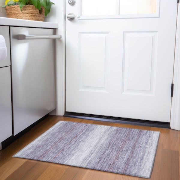 Mayfield Premium Machine Washable Abstract AMF1033 Lavender 2 ft. x 3 ft. Area Rug