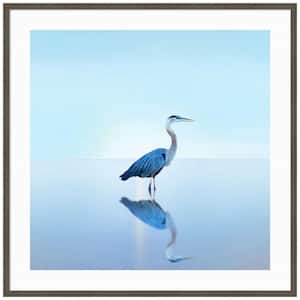 "Beachscape Heron II" by James McLoughlin 1 Piece Wood Framed Color Animal Photography Wall Art 41-in. x 41-in. .