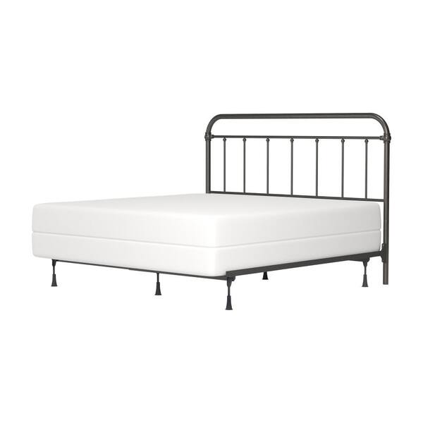 Hillsdale Furniture Kirkland Metal Headboard with Frame Aged Pewter King