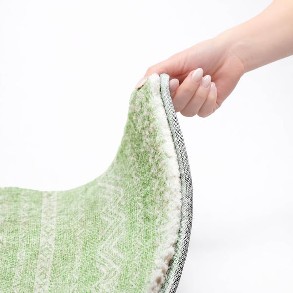 Dream Shag Premium Machine Washable Abstract ADS803 Lime 9 ft. x 12 ft. Area Rug
