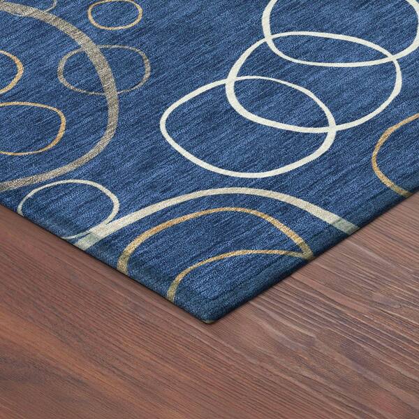 Chantille Machine Washable Indoor/Outdoor Abstract ACN2408 Navy 3 ft. x 4 ft. Area Rug