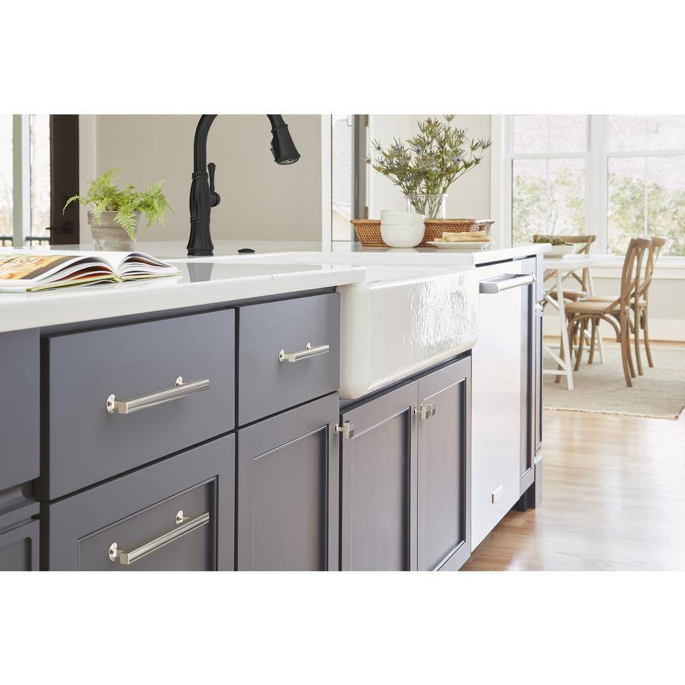 Polished Nickel Square Cabinet Knob with Mounting Hardware