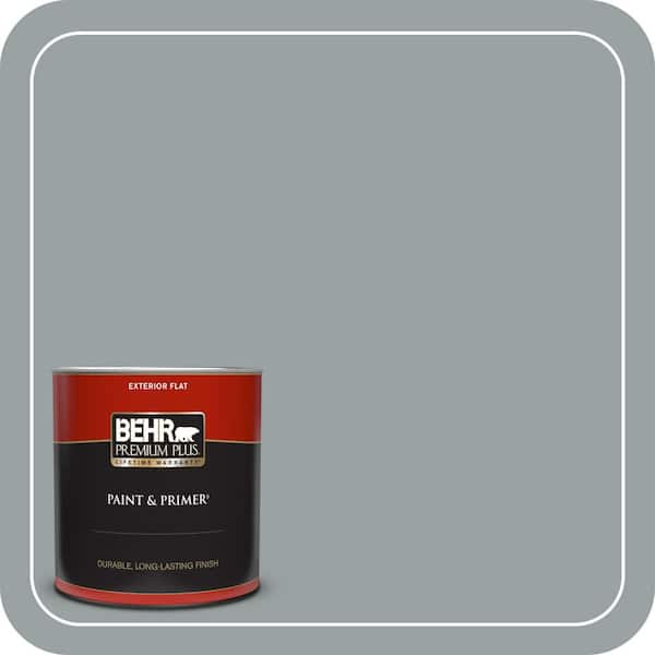 BEHR PREMIUM PLUS 1 qt. Home Decorators Collection #HDC-SM16-02 Grey River Rock Flat Exterior Paint & Primer
