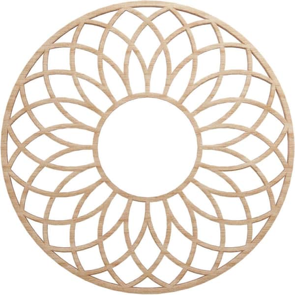 Ekena Millwork 20 in. x 20 in. x 1/4 in. Cannes Wood Fretwork Pierced Ceiling Medallion, Alder
