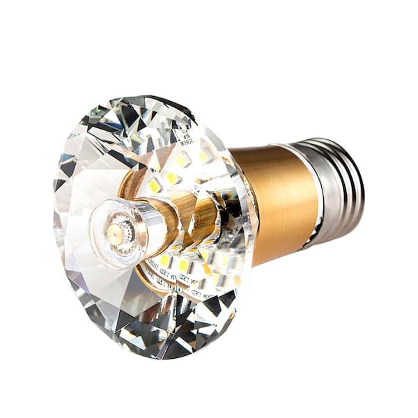 5-Watt Equivalent Round Diamond Shaped E26/27 Crystal LED Light Bulb in Warm White (1-Pack)