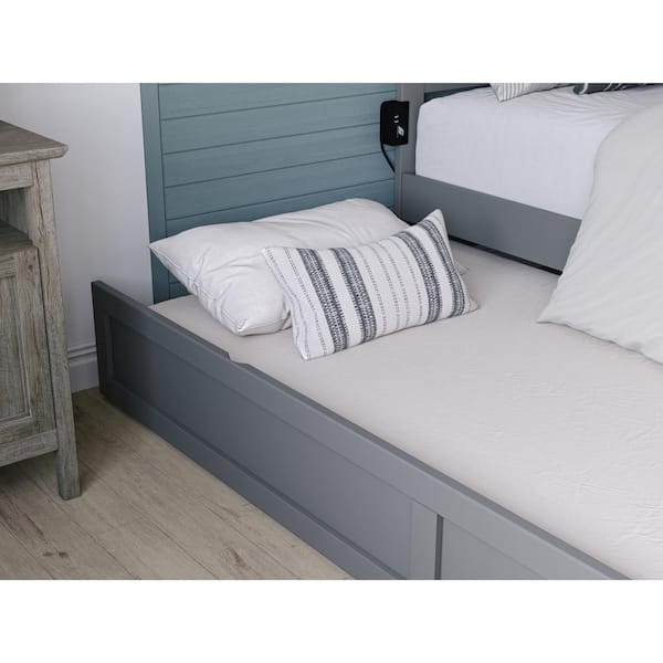 AFI Island Grey Twin Trundle Roll Out Daybed with roller wheels