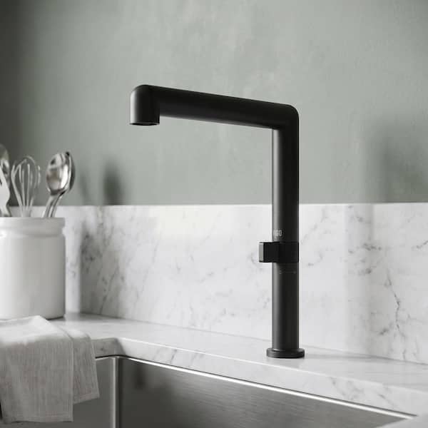 Jewel 11 in. H Single Handle Kitchen Bar Faucet in Matte Black