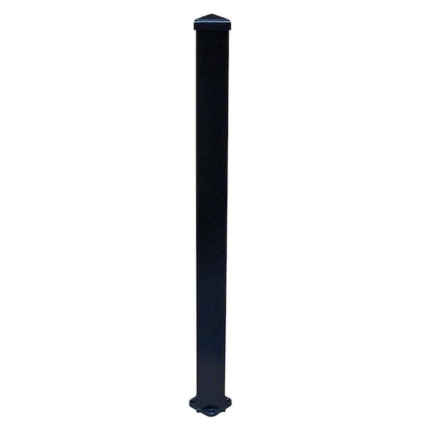 EZ Handrail 3 in. x 3 in. x 44 in. Textured Black Aluminum Post