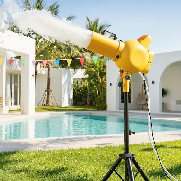 Handheld Foam Machine with Spray Cannon, Bubble Maker Featuring Fan and Stable Triangular Design, Spray Foam Sealant