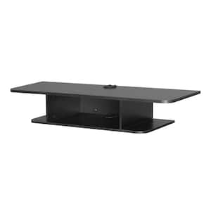 Floating 41.3 in. Black TV Stand Entertainment Storage Fits TV's up to 55 in. with Cable Management