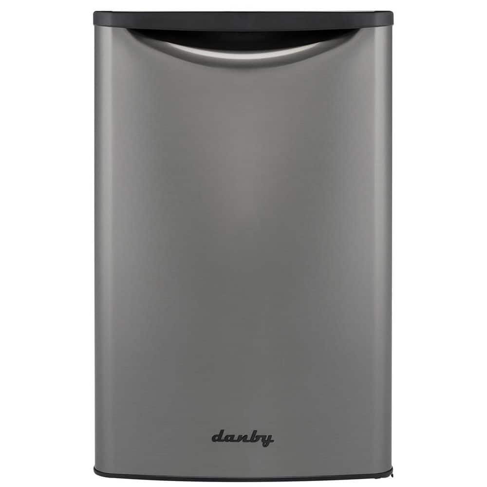 Contemporary Classic 20.75 in. 4.4 cu. ft. Retro Mini Refrigerator in Black Stainless Look