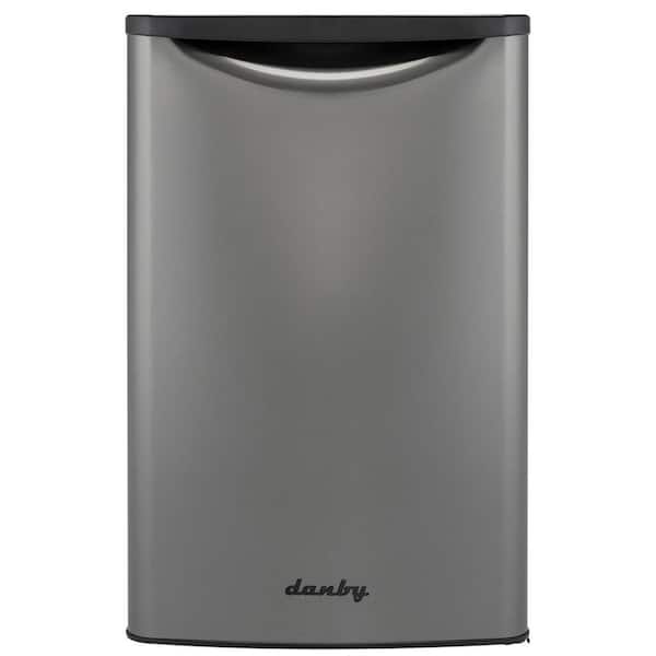 Contemporary Classic 20.75 in. 4.4 cu. ft. Retro Mini Refrigerator in Black Stainless Look