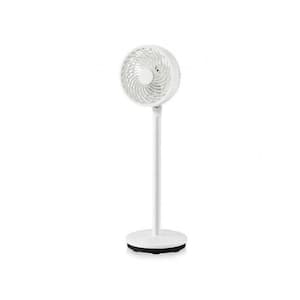 9 Inch 3 Speed Pedestal Fan in White with Remote Control, Timer, Adjustable Height, 85°Oscillation, 90°Head Rotation