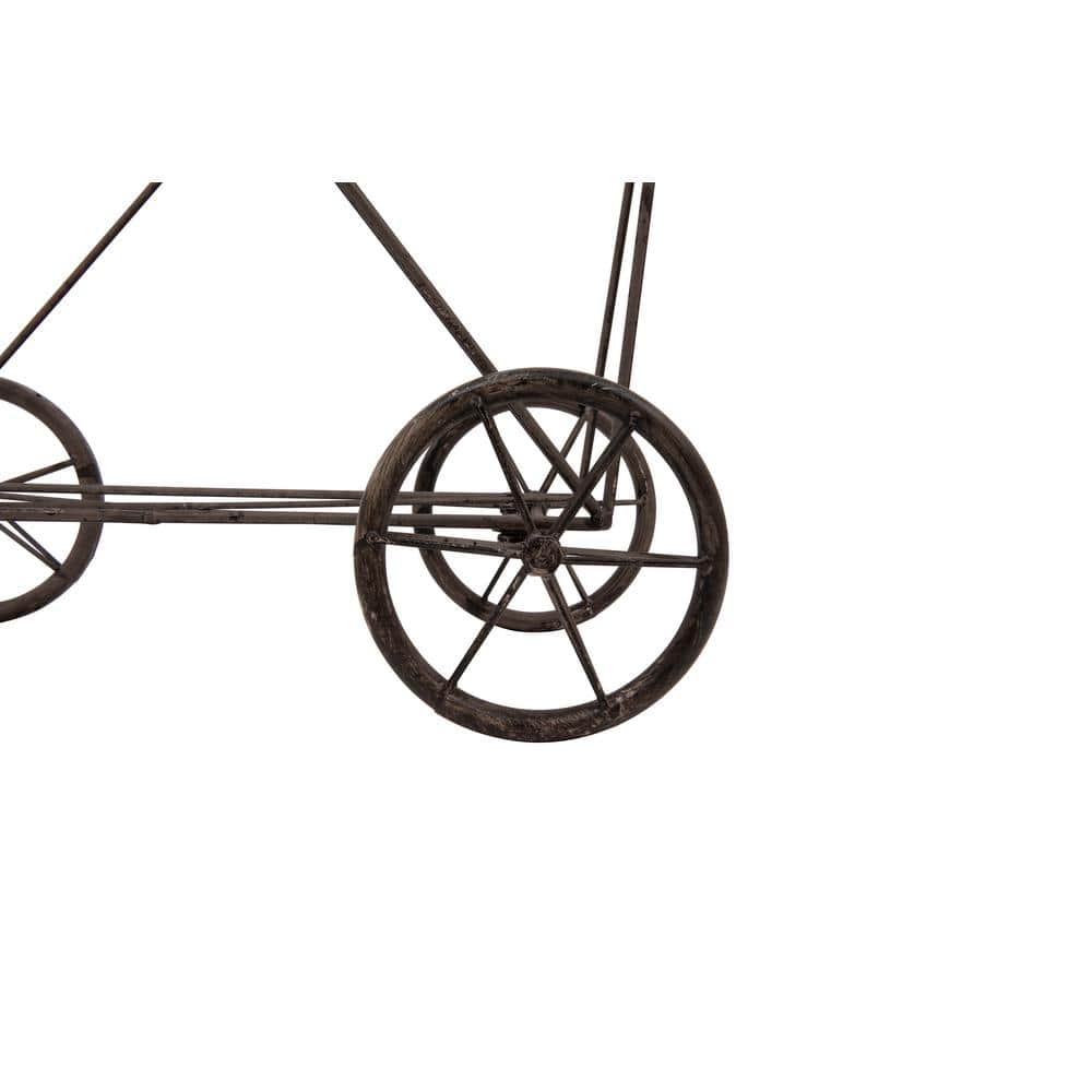 Black Metal Rustic Laundry Basket with Wheels