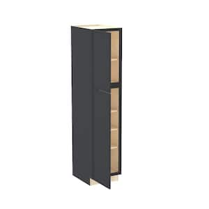 Franklin 18 in. W x 21 in. D x 84 in. H Assembled Plywood Vanity Linen Bath Cabinet in Valiant Onyx with Soft Close LH