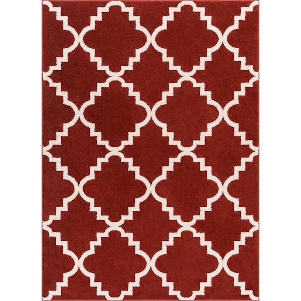 Well Woven Sydney Lulu's Lattice Trellis Terracotta 5 ft. x 7 ft. Modern Area Rug