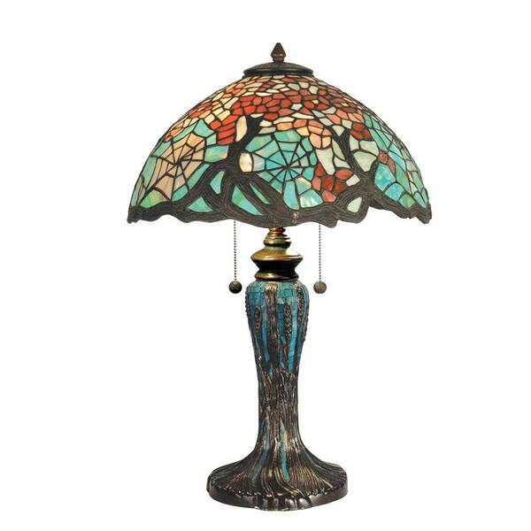 Dale Tiffany 25.5 in. Cobweb Art Glass Table Lamp with Mosaic Base-DISCONTINUED