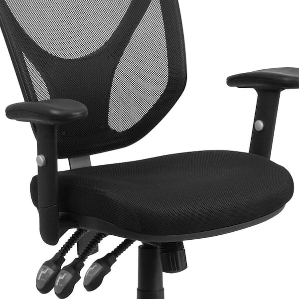 Gray Mesh Back Office Chair with Lumbar Support :  981-DG-65C-53A20R-19AB-18PB-16HP-LR2G-2R-9FA-GR 6 - Run II by Via Seating