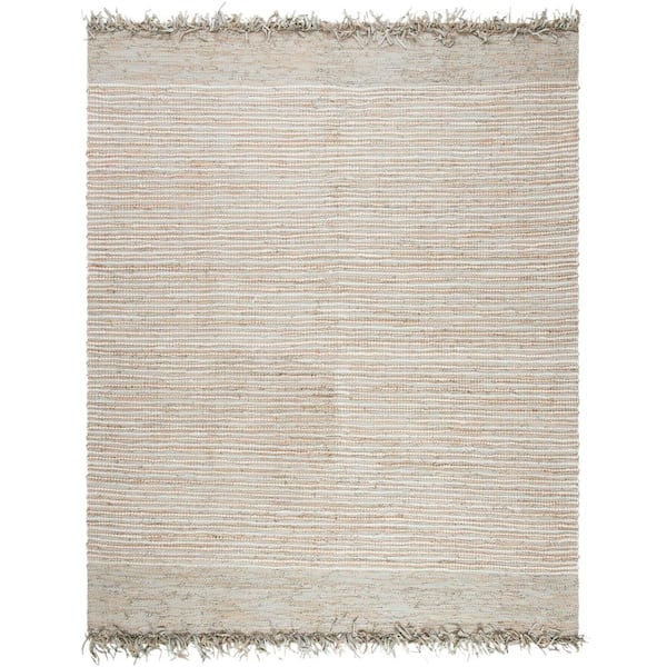 Vintage Leather 8 ft. x 10 ft. Beige/Multi Striped Area Rug
