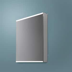 15 in. W x 26 in. H Rectangular Silver Frameless Surface Mount Bathroom Medicine Cabinet with Mirror