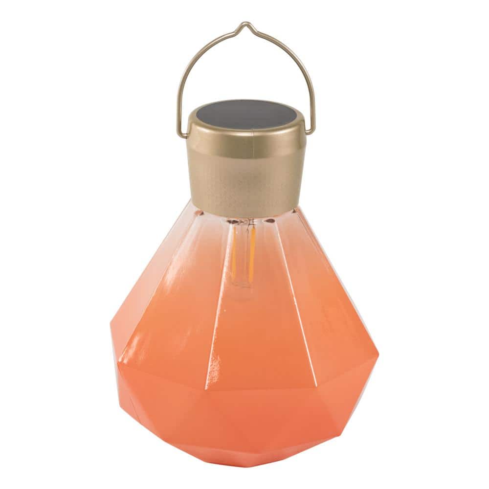 Bahama Coral Solar Powered Outdoor Hanging Light with Edison Bulb