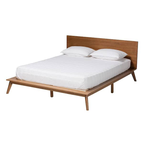 Baxton Studio Wheatley Walnut Brown Wood Frame King Platform Bed