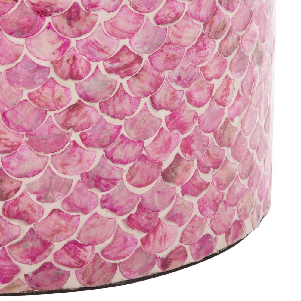 Emberlyn 22" Dark Pink Round Wood Accent Table