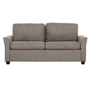 Honor Dark Grey 73 in. Convertible Full Sleeper Sofa with USB Ports
