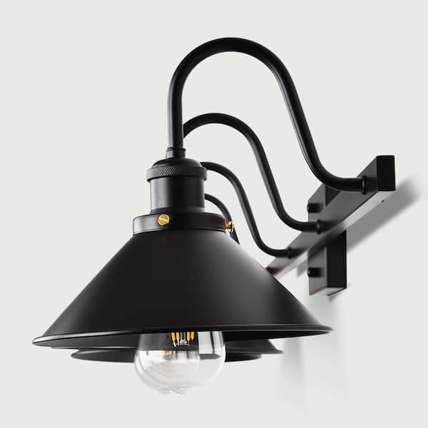 Modern Farmhouse 41.1 in. 4-Lights Black Cone Industrial Dimmable Bathroom Vanity Light