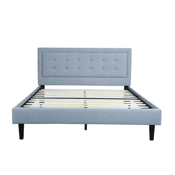 Ziruwu Full Upholstered Bed Frame With, Low Profile Full Size Bed Frame With Headboard