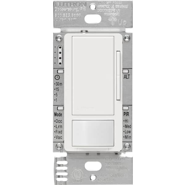 Maestro 0-10-Volt Dimmer Sensor Switch, 8A, 120-277-Volt/Single-Pole or 3-Way, Neutral Optional White (MS-Z101-WH)