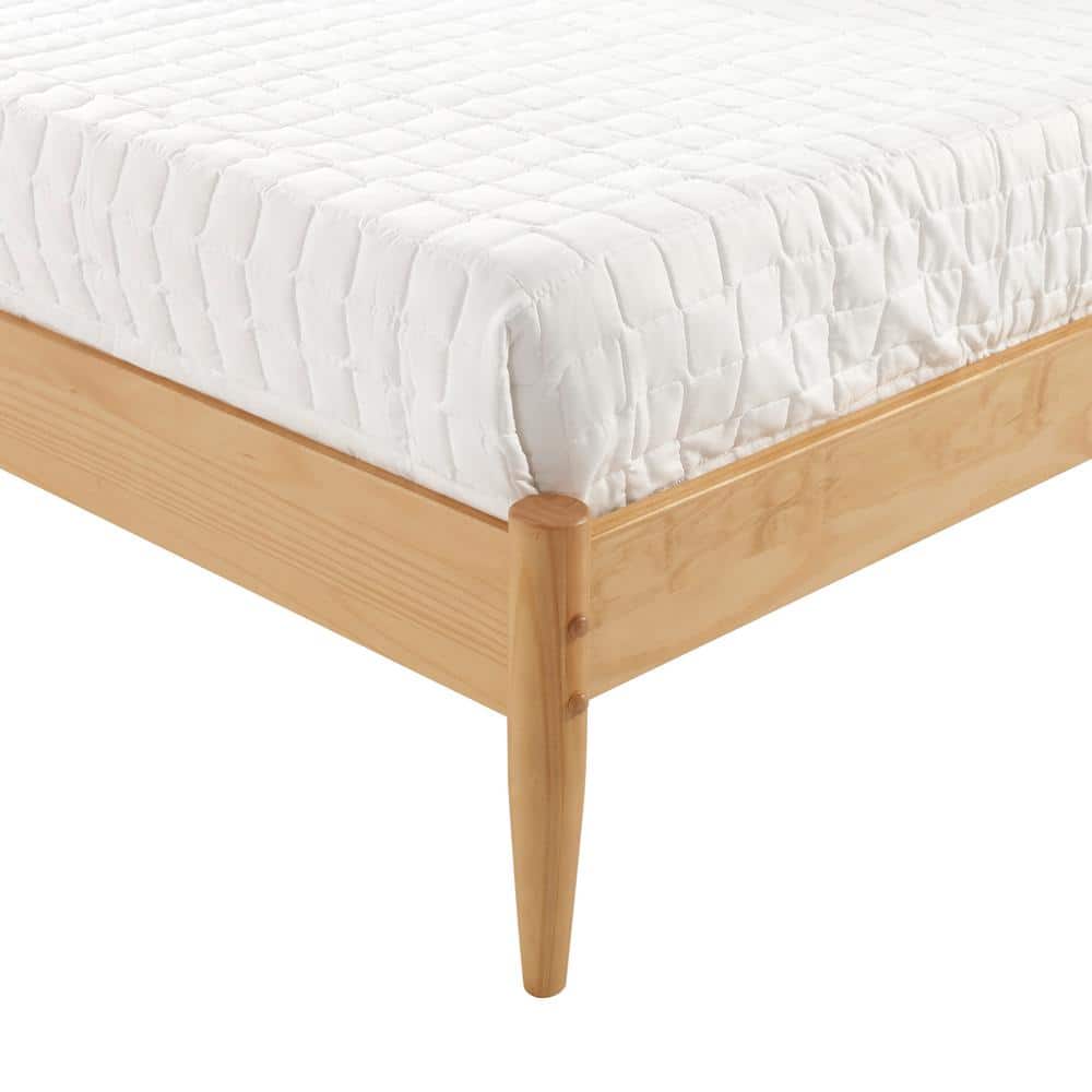 Scandinavian Oak Queen Platform Bed with Slatted Headboard