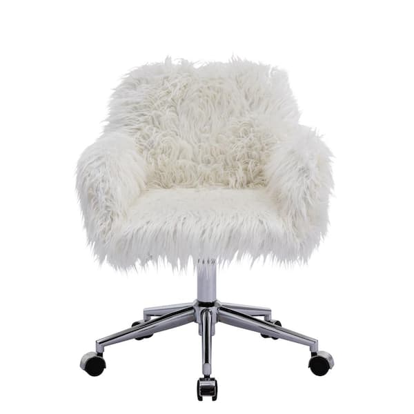 Unbranded White Faux Fur Office Chairs