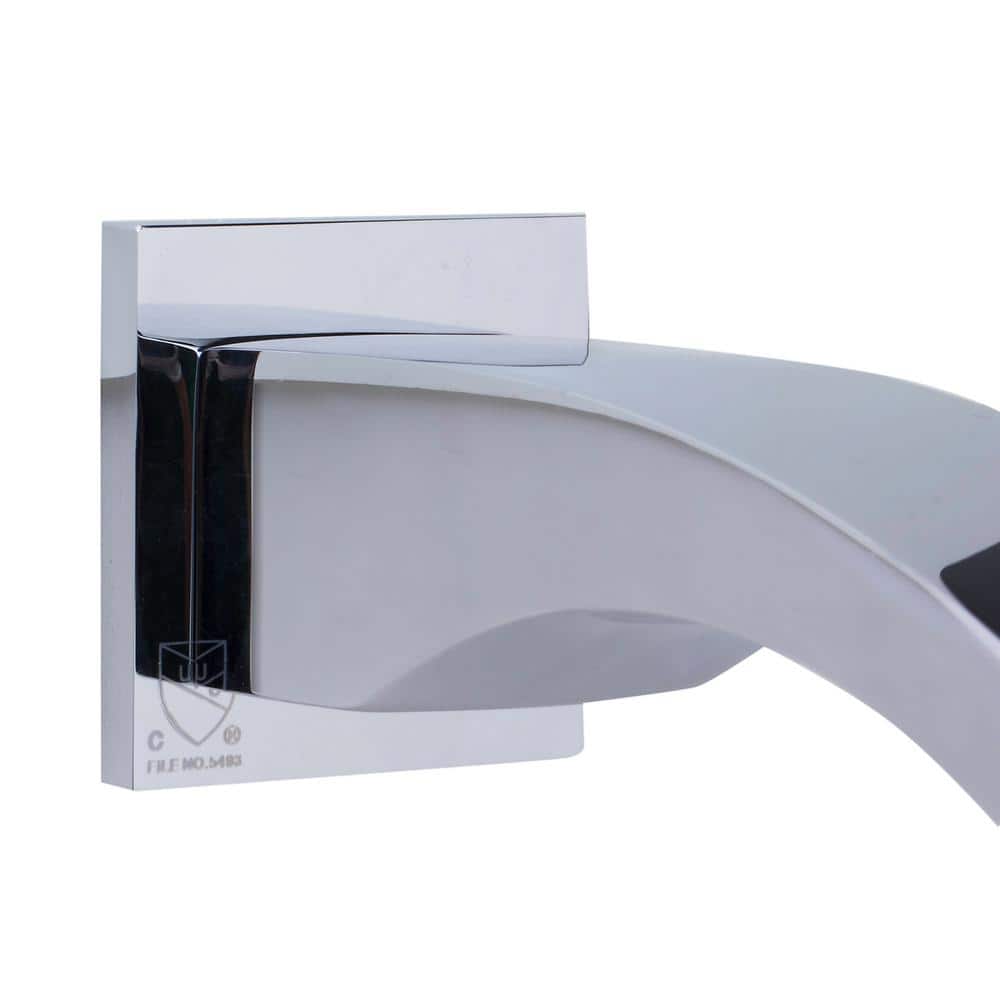 Polished Chrome Wall Mounted Curved Tub Spout