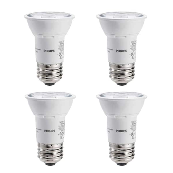 Philips 50-Watt Equivalent PAR16 Household LED Flood Light Bulb Bright White (4-Pack)