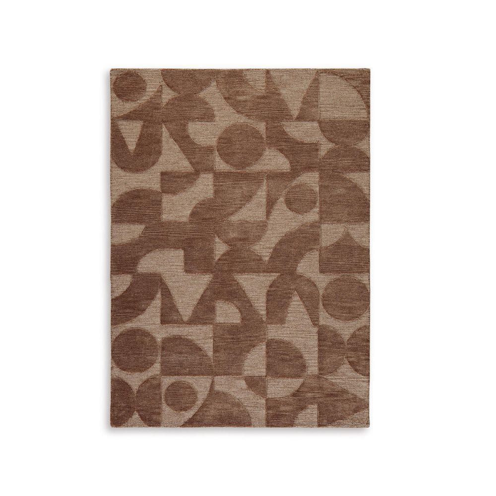 Perrenton Brown 5 ft. x 7 ft. Geometric Area Rug price history on PriceWatchPro