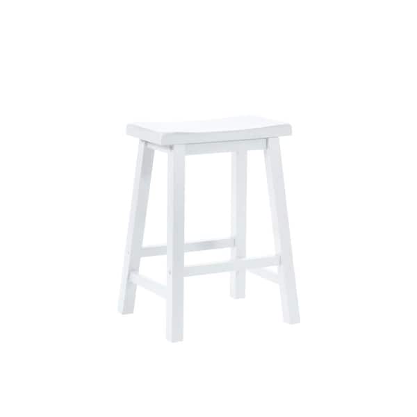 Powell Company 24 in. Pure White Bar Stool