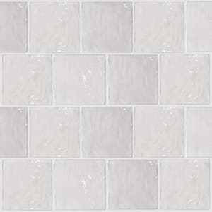 Gray 4 in. x 4 in. Polished and Honed Ceramic Mosaic Tile Sample