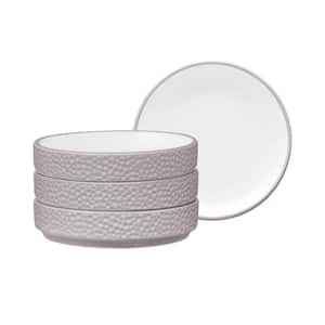 Colortex Stone Taupe 3.75 in. Porcelain Mini Plates, (Set of 4)