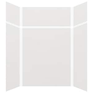 Expressions 48 in. x 60 in. x 96 in. 4-Piece Easy Up Adhesive Alcove Shower Wall Surround in Grey