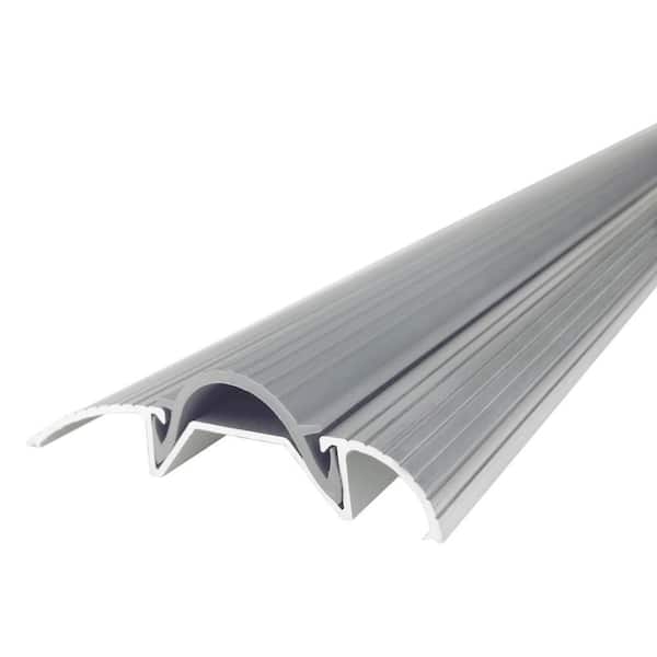 3 in. x 36 in. Silver Aluminum and Vinyl Economy Low-Profile Door Weatherstripping Threshold