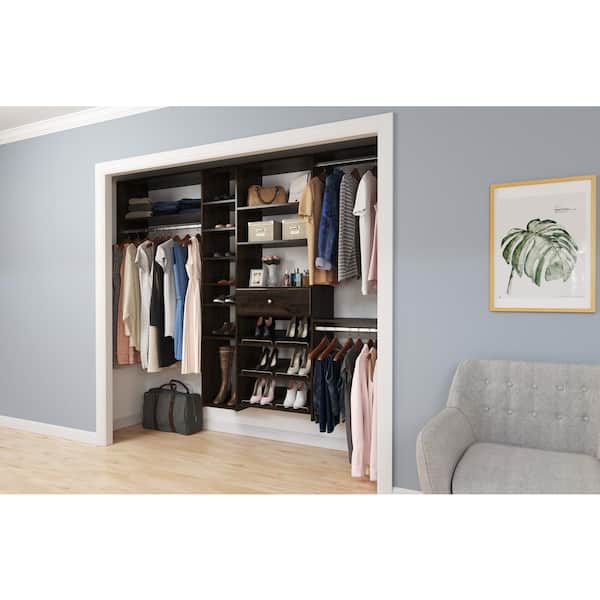 Closet Evolution 35 in. x 14 in. Espresso Wood Shelves (2-Pack