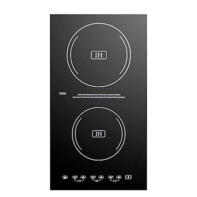 12 in. Radiant Induction Cooktop in Black with 2 Elements