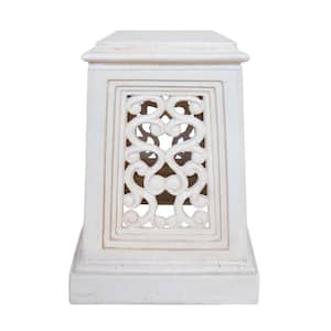 MPG 18 in. H White Cast Stone Faux Iron Urn PS6086AW - The Home Depot